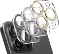 LucBuy 3PCS Sparkling Camera Lens Protector for iPhone 13 Pro/iPhone 13 Pro Max, Full Clear Acrylic Cover with Shiny Colorful Glitter Designed Decoration Back Camera Protector