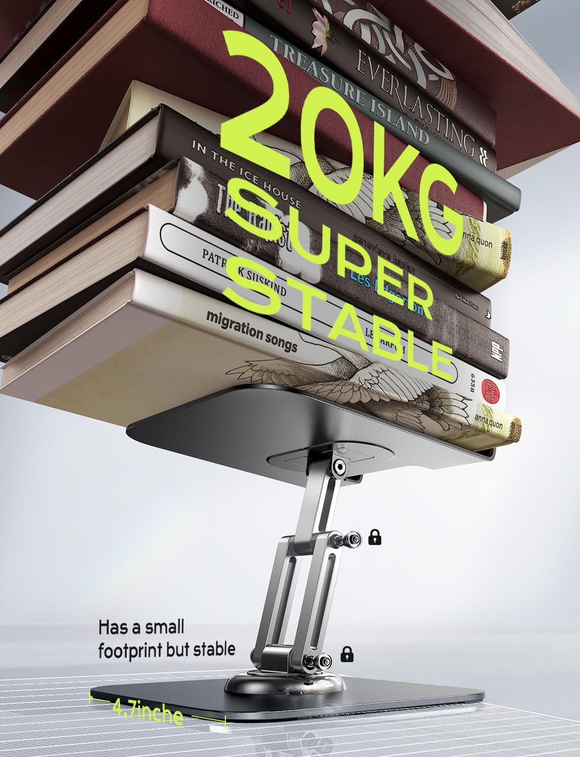 LISEN for iPad Stand Holder All Metal Foldable Adjust Tablet Stand for Desk