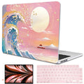 LCMOCICO for MacBook Air 13 Inch Case 2026 2025 2024 2023 2022 Release M5 A3449 M4 A3240 M3 A3113 M2 A2681, Scratch Resistant Plastic Hard Shell Case for MacBook Air 13.6 M5, Sunset Glow Waves