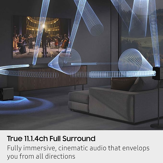 Samsung Q990F 11.1.4ch Q Series Subwoofer + Rear Speaker, Wireless Dolby Atmos, Q-Symphony, Game Mode Pro, Adaptive Sound (HW-Q990F, 2025)