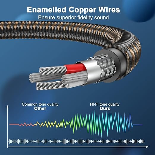 EMK RCA Splitter 1 Male to 2RCA Female Copper Shell Gold-Plated Y Adapter RCA Male to 2RCA Female Cable RCA Y Splitter Connectors Extension Cord 1ft/0.3m