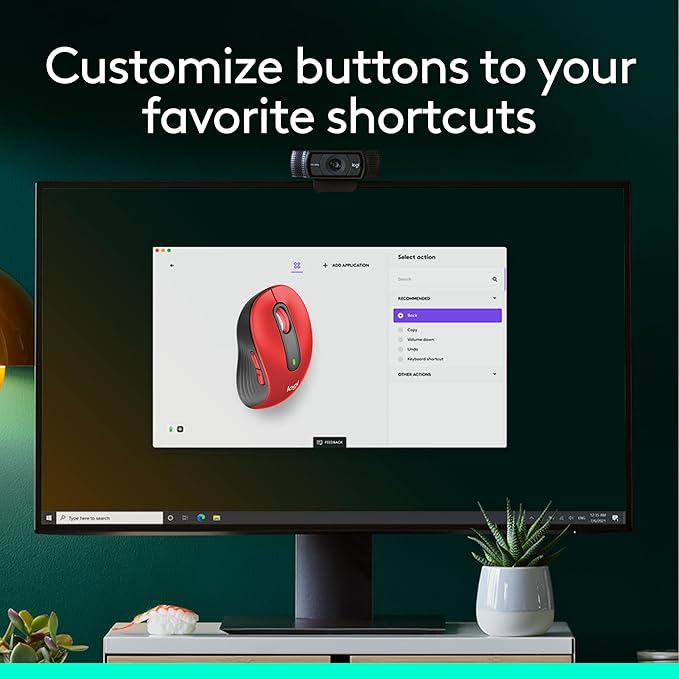 Logitech Wireless Mouse Signature M650 L Full Size - Large Hands, 2-Year Battery, Silent Clicks, Customizable Buttons, Bluetooth, PC/Mac/Chromebook - Classic Red, Right-Handed, Large