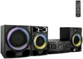 Pyle Mini Hi-Fi Bluetooth Stereo System – 4-Piece CD Player with Speakers, MP3, FM Radio, USB Recording, Subwoofer, DSP-Tech, Equalizer Settings, Compact Home Stereo System with Remote Control (Black)