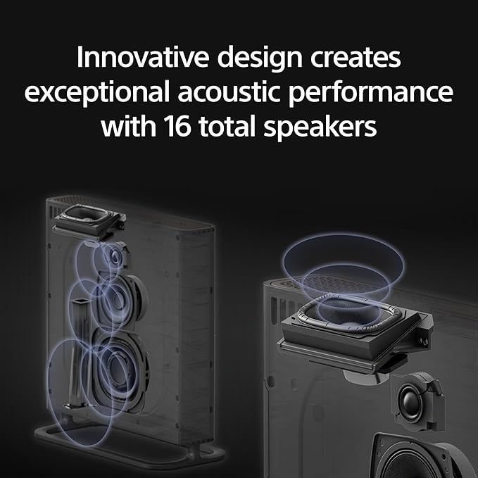 Sony BRAVIA Theater Quad 16-Speaker Home Theater Audio System with 4 Wireless Speakers, 360 Spatial Sound Mapping, Dolby Atmos/DTS:X Support, Room Calibration (HT-A9M2)