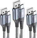 sweguard USB Type C Charger Cable [3-Pack,6.6ft+3.3ft+1.5ft] iPhone 16 Charger Nylon Braided Cord for iPhone 16 15 Pro Max Plus Samsung Galaxy S24 S23 S22 S21 S20 S10 Note 20 10 A54 Pixel LG Moto PS5