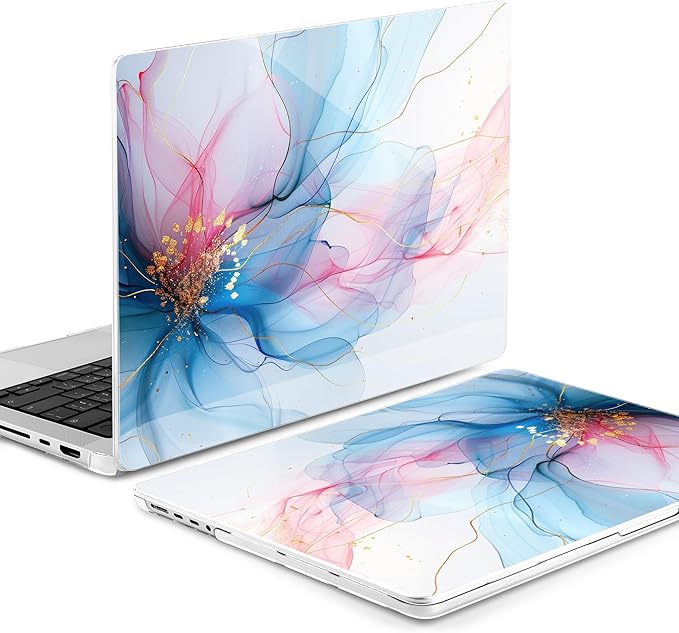 DONGKE for M4 MacBook Pro 16 Inch Case 2024 2023 2021 A3403 A3186 M3 A2991 M2 A2780 M1 A2485 Pro/Max Chip, Plastic Hard Shell Case & Keyboard Cover for Mac Pro 16 with Touch ID, Soft Flowing Colors