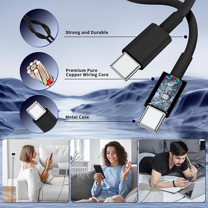 Super Fast Samsung Charger Type C,45W Dual Port USB C Fast Charger Block [2-Pack] & Extra Long 60W 3/6/10/10FT USB C Cable - PD Quick Charging 3.0 For Samsung Galaxy S25 Ultra/S24+/S23 iPhone 16