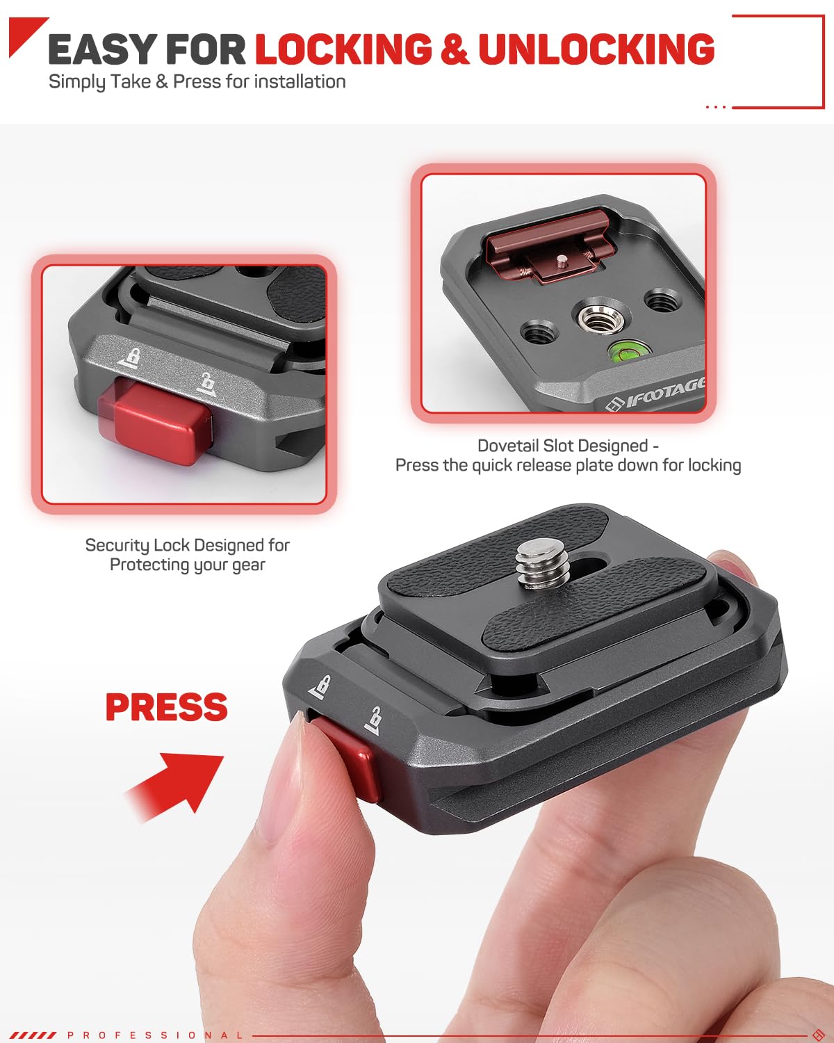 IFOOTAGE Q38-PL Quick Release Plate Camera QR Adapter