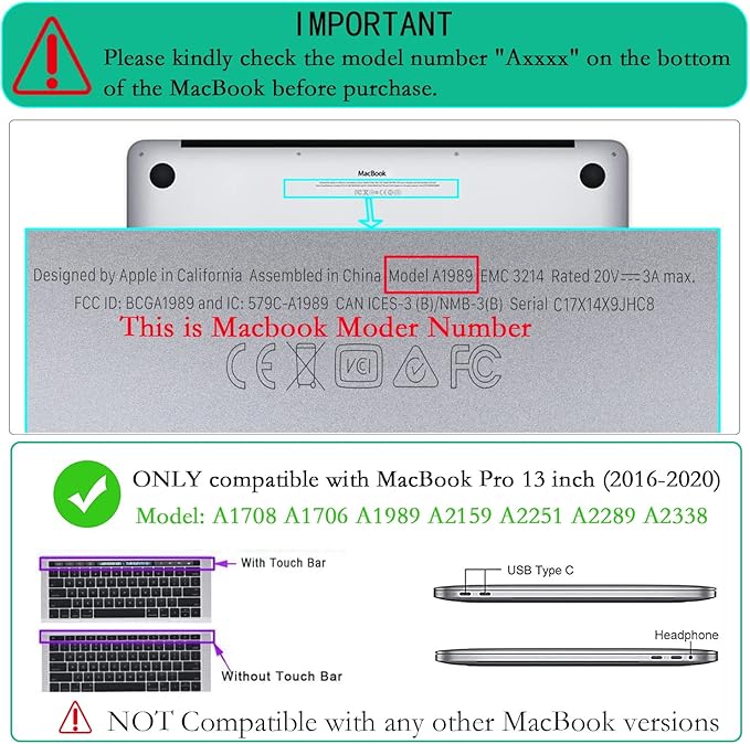 LanBaiLan Compatible for MacBook Pro 13 inch with Touch Bar 2022 2021 2020 2019 2018 2017 2016,M1 M2 A2338 A2289 A2251 A2159 A1989 A1706 A1708 Laptop Hardshell Case & Keyboard Cover, Aesthetics Line