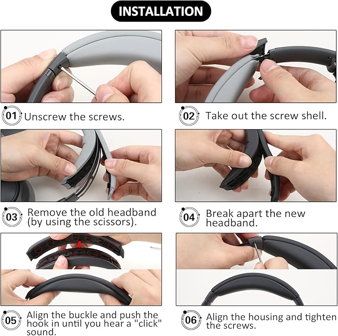 Replacement Headband Pad for Bose QuietComfort 45 (QC45) QC35 QC35 II Headphones (White)