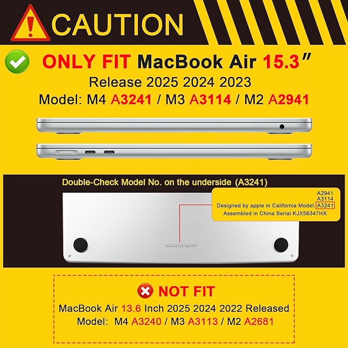 MEEgoodo for M4/M3/M2 MacBook Air 15.3 inch Case 2025 2024 2023, Case Fit Model (A3241/A3114/A2941) for MacBook Air 15 inch, Laptop Hard Shell with Keyboard Cover, Ribbon Bow with Leopard Skin