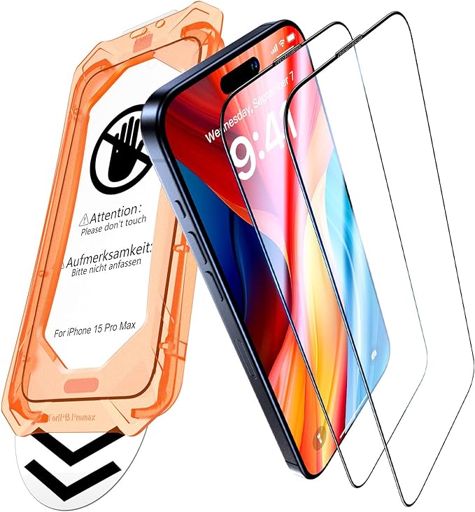 UniqueMe for iPhone 15 Pro Privacy Screen Protector-2 Packs