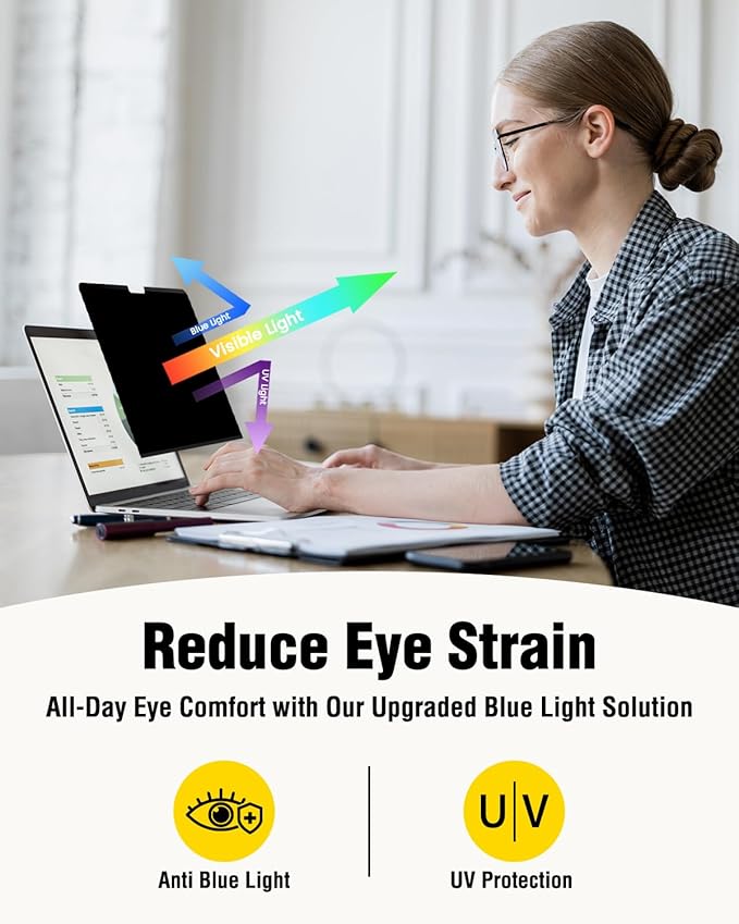 F FORITO Magnetic Privacy Screen Protector Compatible with MacBook Air 15.3 inch (2023-2025, M2, M3, M4), Removable 360° Anti Peeping Anti Blue Light Anti Glare Laptop Privacy Screen Shield