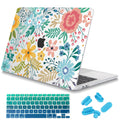 Mektron for MacBook Air 13 Case A1466/A1369 (2010-2017 Release), Snap-on Plastic Hard Shell Cover for MacBook Air 13.3 inch with Keyboard Cover,Garden Flowers