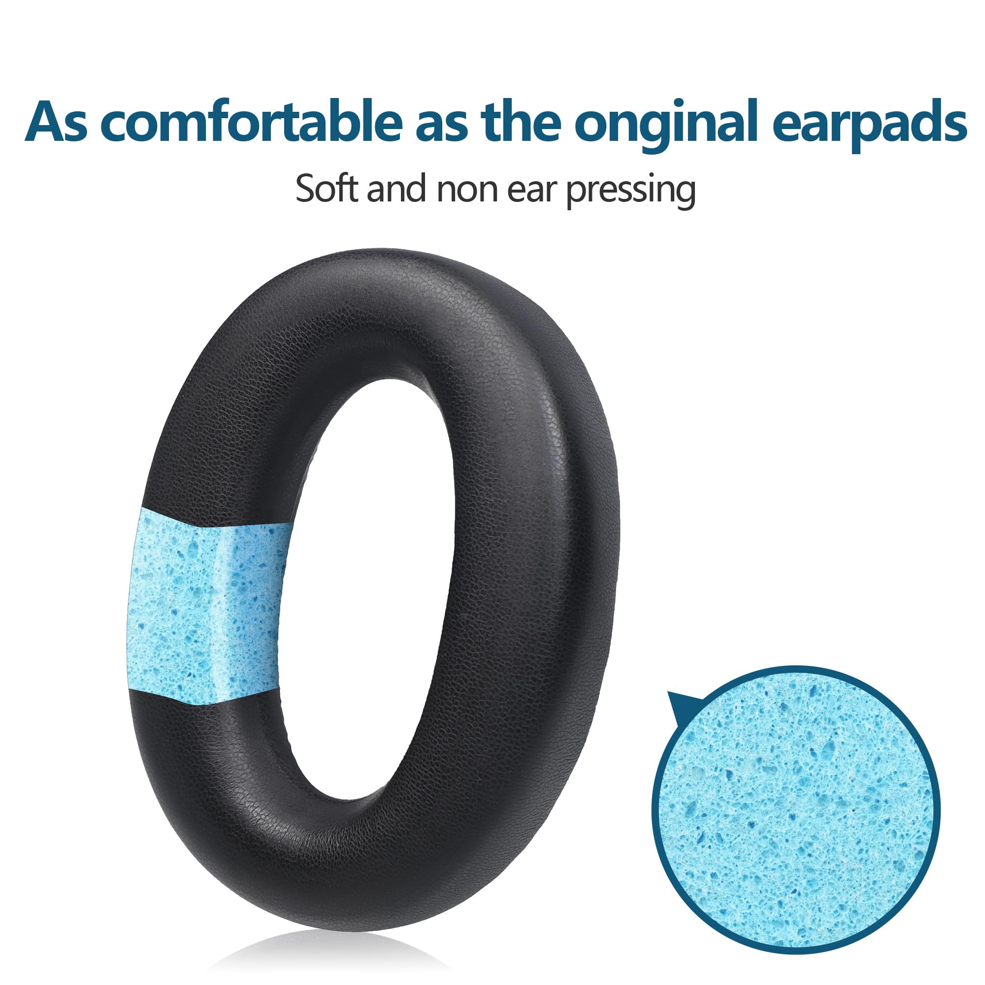 Joghaw Replacement Ear Pads for Headphones - Compatible for Sony MDR-1000x/WH-1000xm2 | Premium Protein Leather Cushions with Soft Memory Foam for Comfort - Black