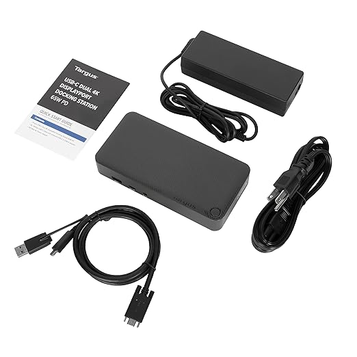 Targus Dual Monitor Universal USB-C DV4K DP Docking Station with 65W Power - Broad Compatibility with a Range of Hosts, Devices, Peripherals, Laptops, and Operating Systems (DOCK315USZ)
