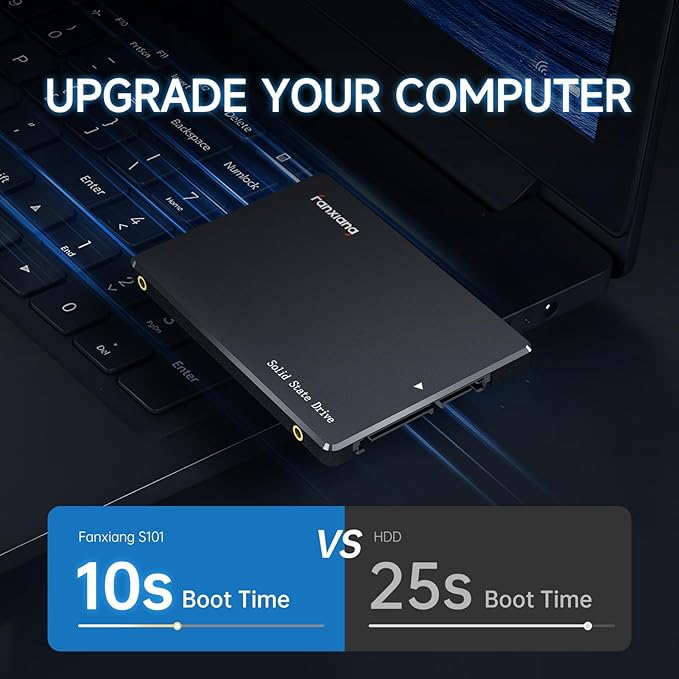 S101 4TB SSD SATA III 6Gb/s 2.5" Internal Solid State Drive, Read Speed up to 550MB/sec, 3D NAND SLC Cache for Laptop and PC Desktops(Black)