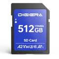 DIGIERA 512GB LS100 SDXC UHS-I Memory Card - up to 170MB/s, C10, U3, V30, 4K UHD, SD Card for Computers, Digital Cameras, Home Theatre Devices, Car Navigation Systems (1 Pack)