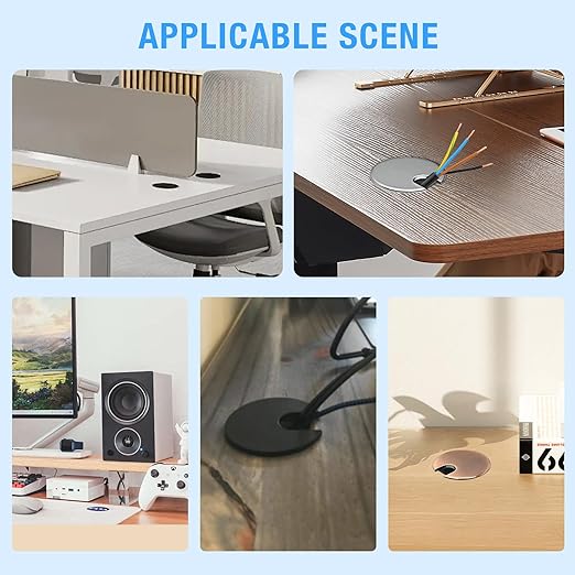 Desk Grommet 1-3/8" (35 mm), Desk Cord Hole Cover, Cable Grommet Metal Zinc Alloy Materilal, Desk Hole Grommet for Office and Home Table Cable, Detachable Cable Cord Organizer (Bronze 1 Pcs)