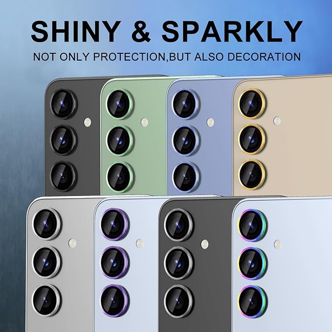 for Samsung Galaxy S25 Camera Lens Protector, Individual Metal Ring Tempered Glass Lens Cover, [Strong Adsorption] Scratch Resistant Ultra-Thin HD Clear Lens Cover, 1 Set-Purple