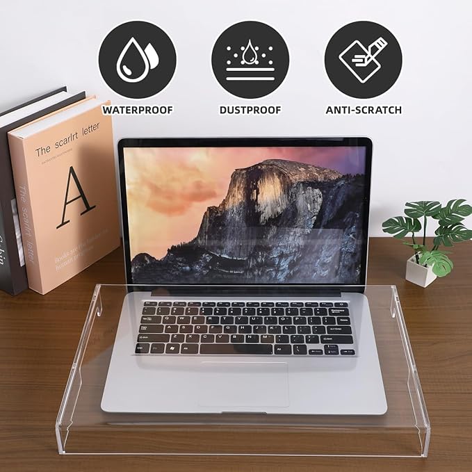 ABOOFAN Anti Cat Keyboard Cover Clear Acrylic Laptop Keyboard Protector Mechanical Dust Cover Computer Monitor Stand Case