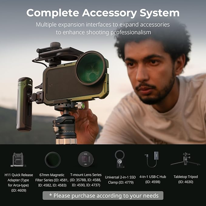 SmallRig x Brandon Li Mobile Video Kit for iPhone 16 Pro Max, Phone Cage with FilMov Lightweight Phone Case Kit, Rotatable Wireless QR Handles, 67MM Magnetic VND Filter Kit, Support for MagSafe - 5001