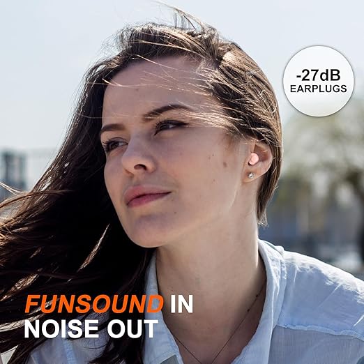 Ear Plugs for Sleeping Noise Reduction Reuseable, Concerts, Focus, Travel, Work, High Fidelity – 7 Pairs Eartips – Flexible Soft – Touch – NRR of 24 and 27 dB Noise Cancelling (Pink)