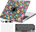 Compatible with MacBook Air 13.6 inch Case, M4 A3240/M3 A3113/M2 A2681 (Released 2025 to 2022), Hard Shell, Keyboard Cover, Screen Protector, Webcam Cover & Type-C Adapter, Colorful Flowers