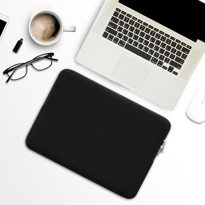 RAINYEAR 11-11.6 Inch Laptop Sleeve Protective Case Soft Lining Carrying Bag Padded Zipper Cover Compatible with 11.6" MacBook Air for 11" Notebook Computer Tablet Chromebook (Black, Upgraded Version)