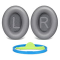 MDOWOK Replacement Earpads Cushions for Bose QuietComfort35&35ii(QC35 II & QC35) Silver Headphones - Professional Positioning Tools Included, Noise-Isolating Memory Foam & Breathable Leather (Grey)