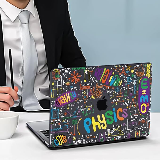 Case Compatible with MacBook Pro 13 inch M2 M1 2022 2021-2016 A2338 A2289 A2251 A2159 A1989 A1706,Pattern Plastic Hard Shell Keyboard Cover Screen Film Webcam Cover, Physical Chemistry