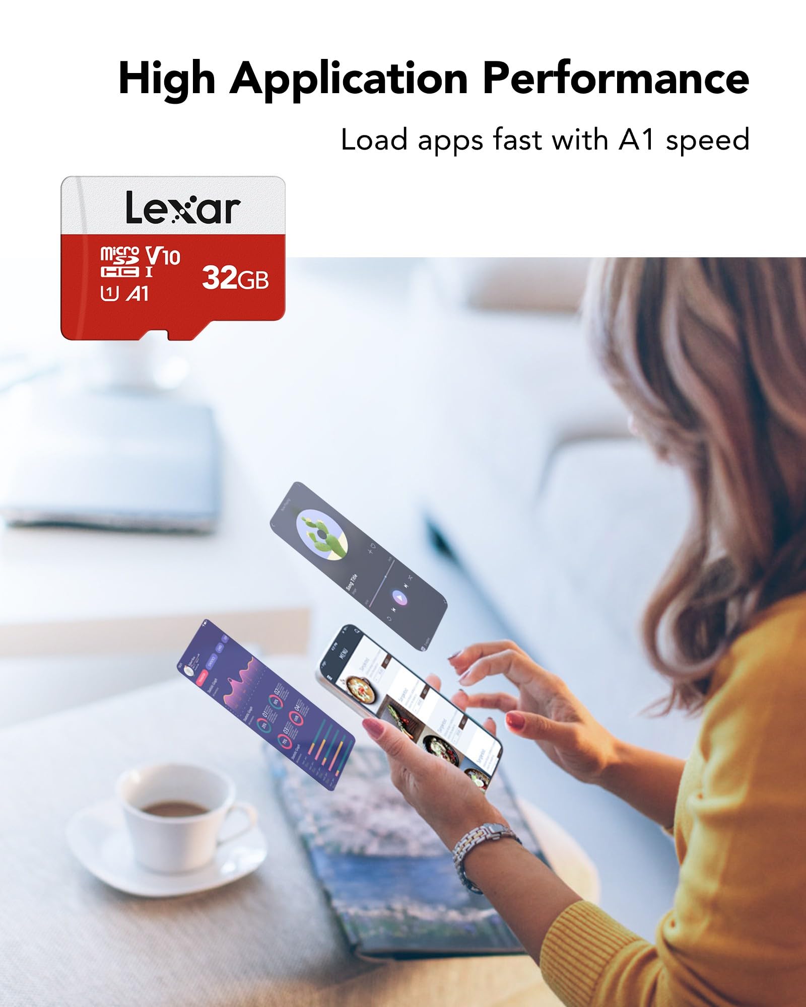Lexar 32GB Micro SD Card 2 Pack, microSDHC UHS-I Flash Memory Card with Adapter - Up to 100MB/s, U1, Class10, V10, A1, High Speed TF Card (2 microSD Cards + 1 Adapter)