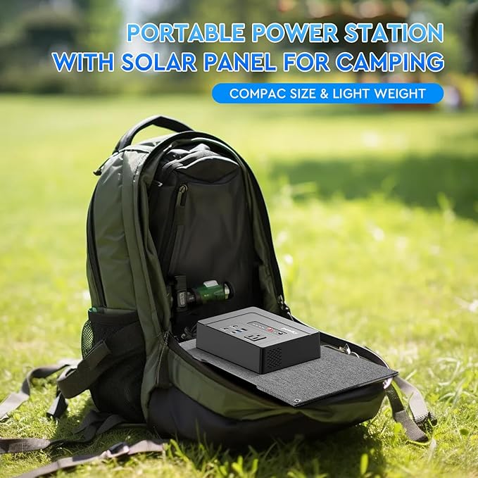Powkey Portable Power Station 100W Rated, 97Wh Small Portable Generator with AC Outlet 110V/PD 65W USB C Fast Charging, 26400mAh Laptop Charger Power Bank for Outdoor Camping Home Battery Backup