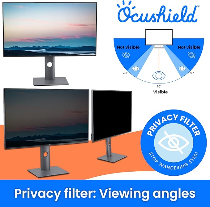 Ocushield 12.5” (16:9) Premium Anti Blue Light Screen Protector with Privacy Filter for Laptops and Computer Monitors - Anti-Glare - Easy Install - Anti-Fingerprint - Reduce Eye Fatigue (277 x 156 mm)