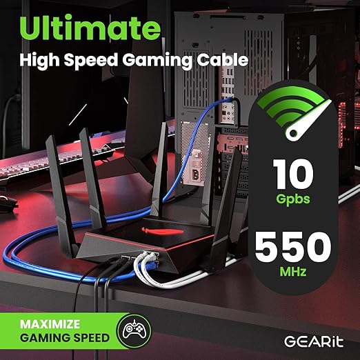 GearIT Cat 6 Ethernet Cable Pack - 20-Pack 2 ft Cat6 Ethernet Patch Cables | RJ45 Network Patch Cable, 10 Gbps Snagless Gold-Plated Connectors - Ethernet Cable Cat 6 for PC, TV, Router - Black