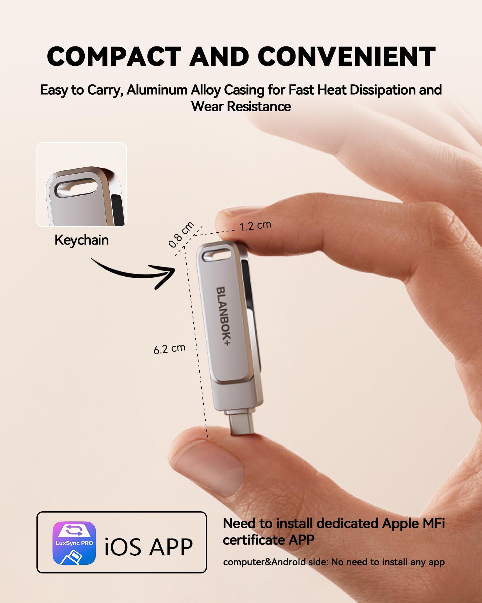 MFi Certified 512GB Flash Drive for iPhone Photo Stick, USB Thumb Drive Memory Stick High Speed USB Drive Photo Storage for iPhone Compatible for iPhone/iPad/Android/PC