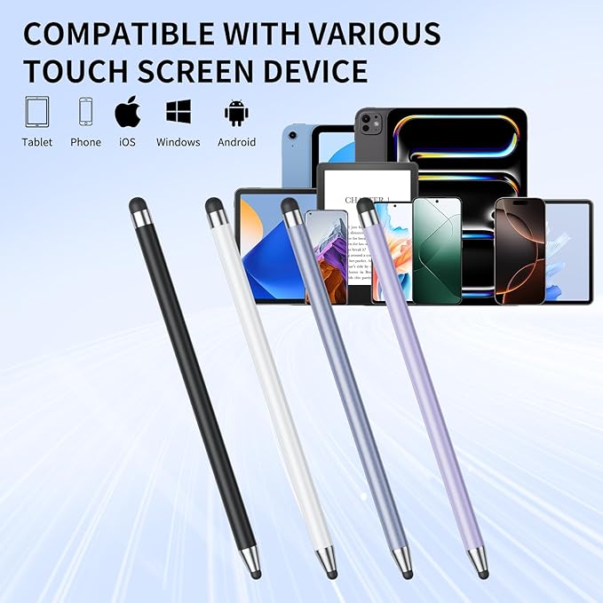 Stylus (10Pcs), Stylus Pen for Touchscreen, High Precision and Sensitivity Stylus Pen for iPad/iPhone/Samsung/Android Smartphone and Tablets, Compatible with All Capacitive Touch Screen (Black)