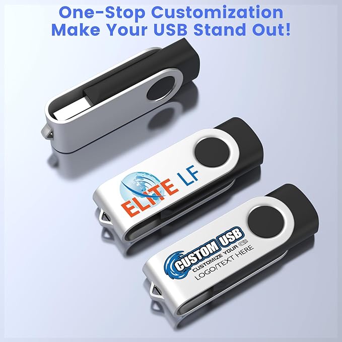 ABLAZE Personalized USB 512MB Flash Drive 10 Pack, USB 2.0 Custom Thumb Drives Personalized Pendrive Memory Stick (Mixcolors)