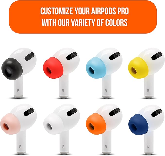 WC TipZ - Upgraded Memory Foam Ear Tips for Airpods Pro Made by Wicked Cushions | Improved Comfort, Tighter Seal, Better Foam Rebound Time | Fits Perfectly in Charging Case | (Navy Blue)