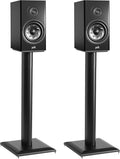 ECHOGEAR Premium Universal Floor Speaker Stands - Vibration-Absorbing MDF Design Works with Edifier, Polk, & Other Bookshelf Speakers Or Studio Monitors - Includes Sound Iso Pads & Carpet Spikes