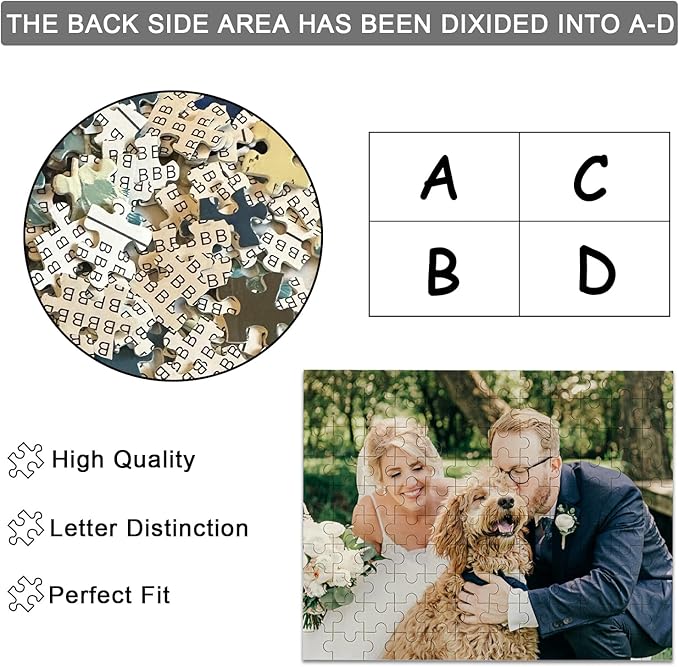 Custom Puzzle, Personalized Puzzle for Photos, Customized Puzzle 120/200/300/500/1000/1500 Pieces for Family, Christmas, Pet, Birthday, Wedding Gift