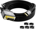 HDMI to DVI Cable 20FT, Bi-Directional DVI to HDMI Male to Male Cord, HDMI A to DVI-D Adapter, Gold-plated Connectors, Aluminum Shells, 1080P, for Computer, Monitor, Projector, Raspberry Pi, Xbox, PS3