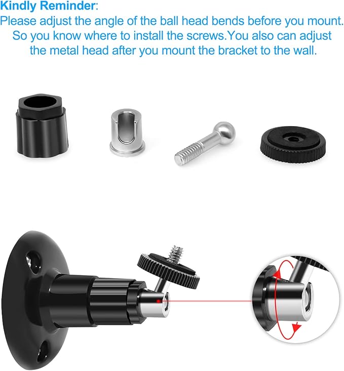 FastSnail Wall Mount Compatible with Wyze Cam Pan & Wyze Cam V3/Ring Camera, Adjustable Indoor Outdoor Mount for Wyze Cam Pan, Wyze Cam Outdoor, Wyze Cam V3/ArloPro/2/3/4/5//Ultra/Ultra 2 Pack Black