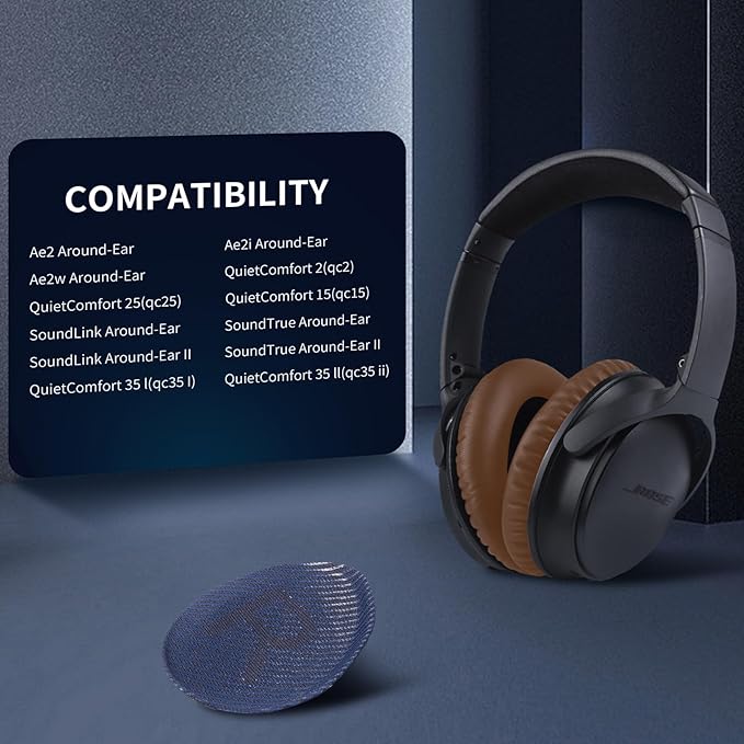 Ear Pads for Bose QC35: Durable Comfortable Noise Cancellation Replacement Cushion Earpads for Bose Quitecomfort 35 QC35 QC35 ii Headphones with Good Audio Quality