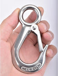 Alele Grab Hooks,Slip Hooks,304 Stainless Steel Lifting Hook Rigging Accessory,440 lbs.Work Load (Grab Hooks 0.2t)