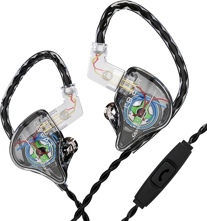 YINYOO KBEAR Storm Professional in Ear Headphones Monitor Earphones for Singers Drummers Musicians Bassists, Custom Wired Earbuds IEM, Hi Res Detachable OFC Silver-Plated Cable Auriculares