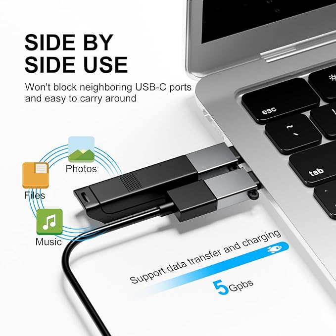 USB C to USB Adapter 10 Pack,USB C to USB A Adapter,Type C to USB Converter,USBC Adapters for MacBook,iMac,iPad,Samsung Galaxy S20+,Black and Grey