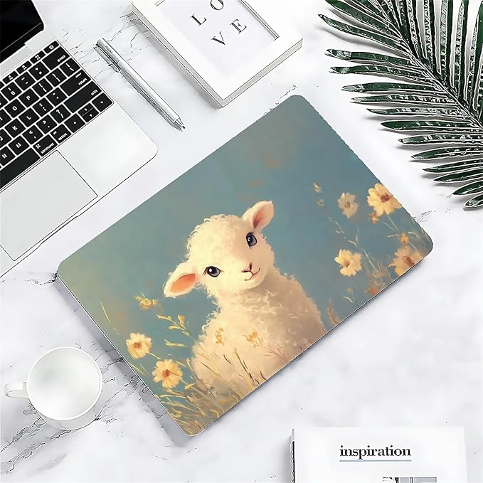 Compatible with MacBook Air 13.3 13.6 Inch Case 2022 2021 2020 2019 Plastic Hard Shell Case Cover,13.3 Pro(A1706/A1708/A1989/A2159/A2289/A2338), Cute Little Lamb