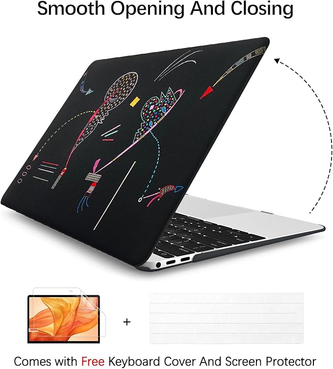 Berkin Arts for MacBook Pro 14 inch Cover A3401 A3185 A3112 A2992 A2918 A2779 A2442 with M4 M3 M2 M1 Chip(2021-2024 Release) Keyboard & Screen Cover Naive Art Illustrated (Two Sides by Kandinsky)