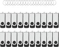 USB Flash Drives 4GB 20 Pack, Wooolken USB 2.0 Thumb Drives with Keychains Memory Stick USB Drive Pendrive for PC Laptop Computer (Black)